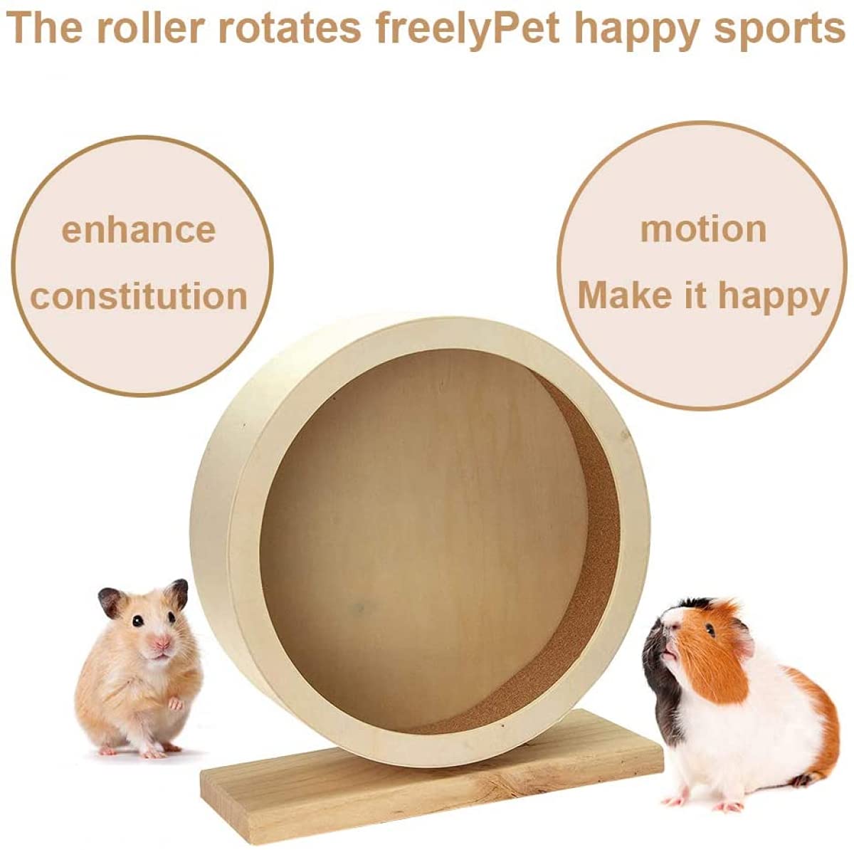 Rueda de ejercicio para hámster, rueda de equilibrio de madera para animales pequeños, rueda de actividad divertida para hámsters, ratones y jerbos
