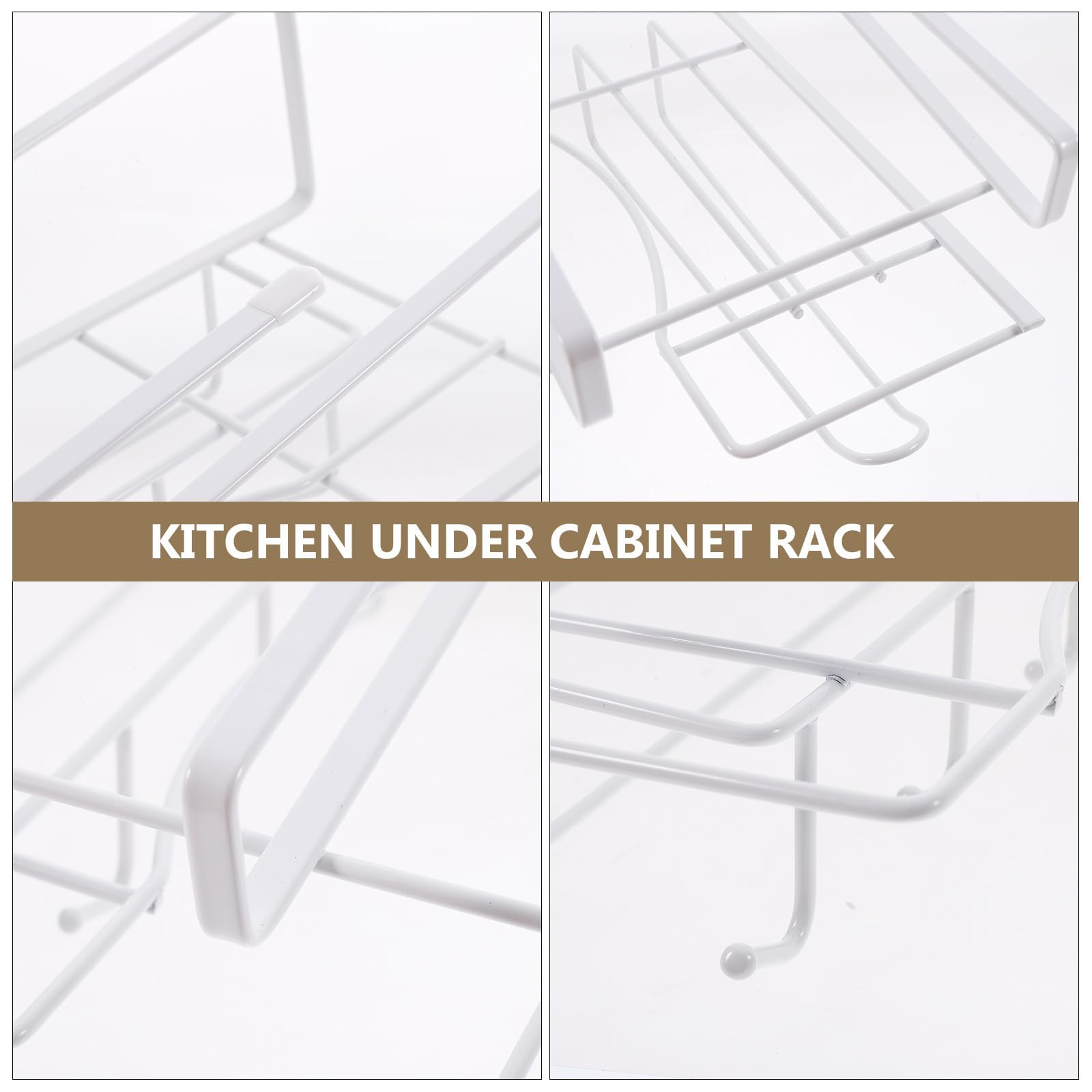 TOYANDONA Ganchos para Colgar Cocina, Percha para Utensilios de Cocina de Hierro Blanco, para Debajo del Estante, para Tazas de Café y Utensilios, Hogar