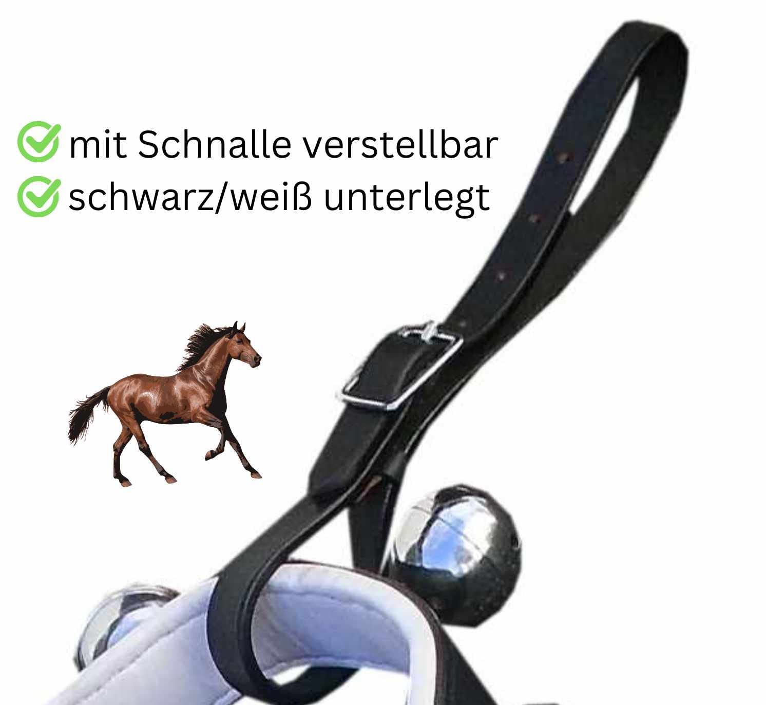 AMKA Schellenkranz Schellengeläut schwarz/weiß unterlegt Glockengeläut für Pferde XL
