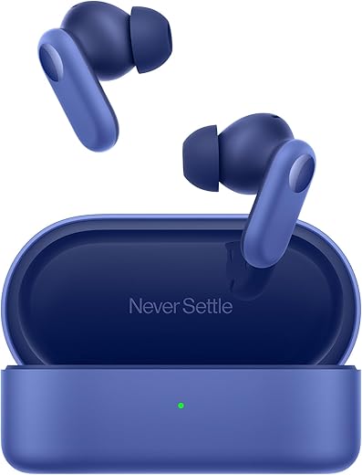 OnePlus Nord Buds 2r True Wireless in Ear Earbuds with Mic, 12.4mm Drivers, Playback:Upto 38hr case,4-Mic Design, IP55 Rating [Triple Blue]