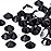 Novani Rhinestones 3000Pcs Flatback Crystal Round Loose Gemstones Glass Rhinestones for Crafts Makeup Nail Art Clothes Shoes DIY Decorations(SS6, 1.9-2.0mm,Black)