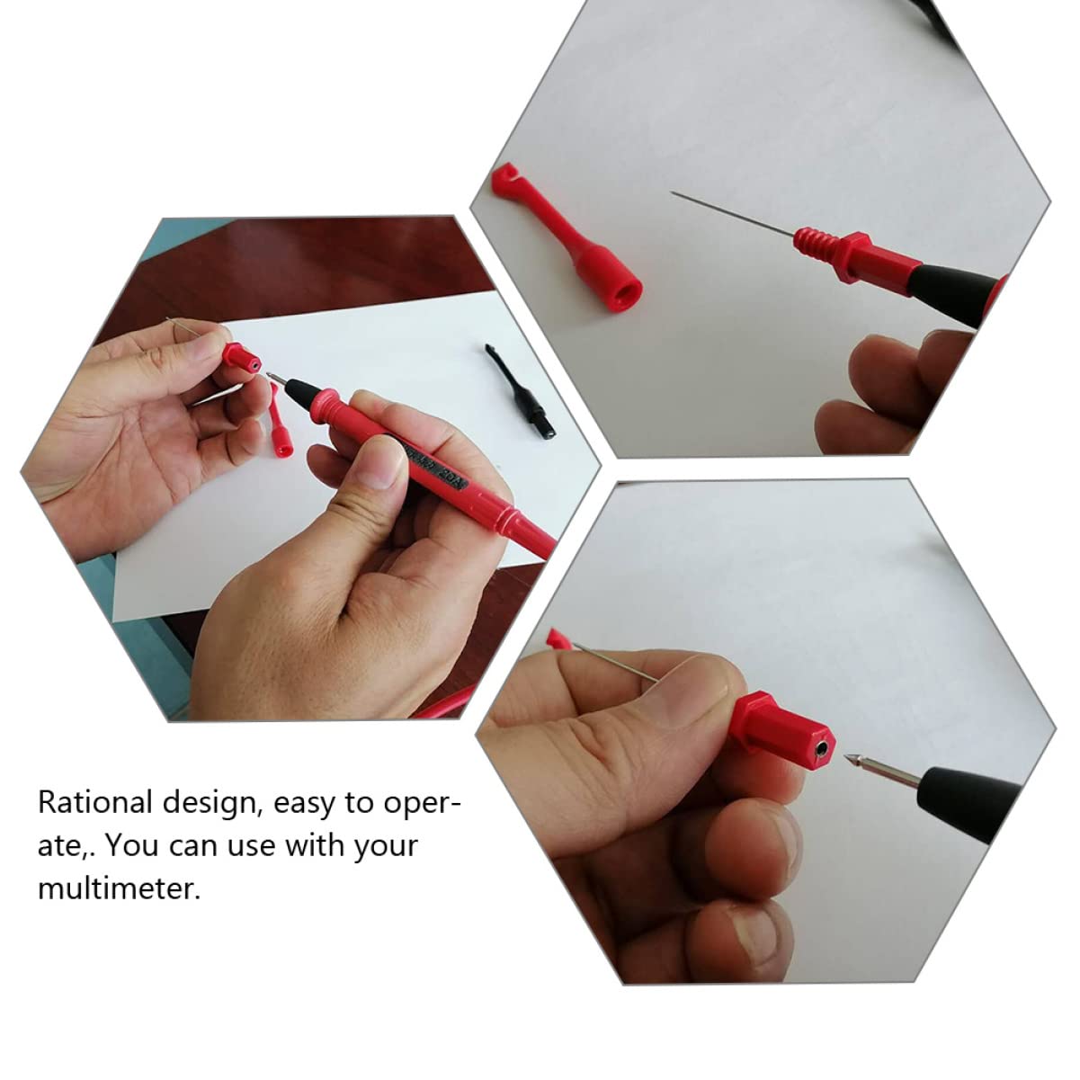 OUNONA 4 Sätze Schaltungstester Multimeter Zubehör Elektriker Werkzeug Elektrische Prüfspitzen Draht Elektrischer Prüfstift Testen Rücksonden-kit Automotive Sonde Für Auto Abs 2 Stück * 4