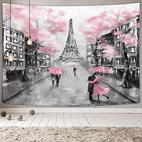 Oil Painting Paris Tapestry Wall Hanging, Pink and Black Tapestry Wall Decor, Eiffel Tower Pink Themed Wall Art Tapestries for Bedroom Living Room Home Wall, Woman Girl Room Decor, 60X40 Inches Oil Painting Paris Tapestry Wall Hanging, Pink and Black Tapestry Wall Decor, Eiffel Tower Pink Themed Wall Art Tapestries for Bedroom Living Room Home Wall, Woman Girl Room Decor, 60X40 Inches