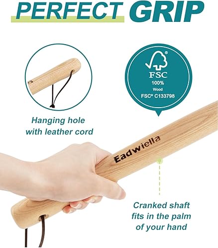 Miniatura 4 de Azada y cultivador rastrillo de jardín, herramienta de cultivador de mano con mango de madera, herramienta versátil para excavar, aflojar el suelo,