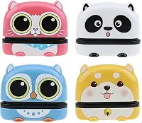 Carimbo de nome personalizado, nome personalizado para roupas de estudante de bebê capítulo dos desenhos animados selo infantil bonito para crianças, carimbo de lavagem à prova d'água não desbotado 4 estilos de animais (4 Pacote)
