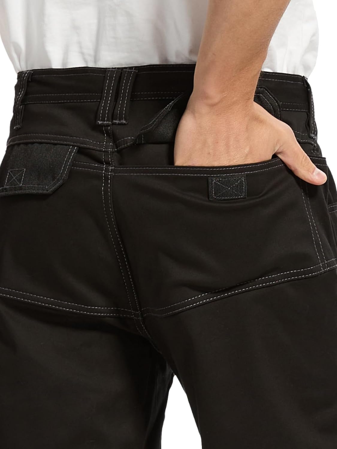 WORK IDEA Men's 10 Inch Cotton Work Shorts Strench with Utility Pockets