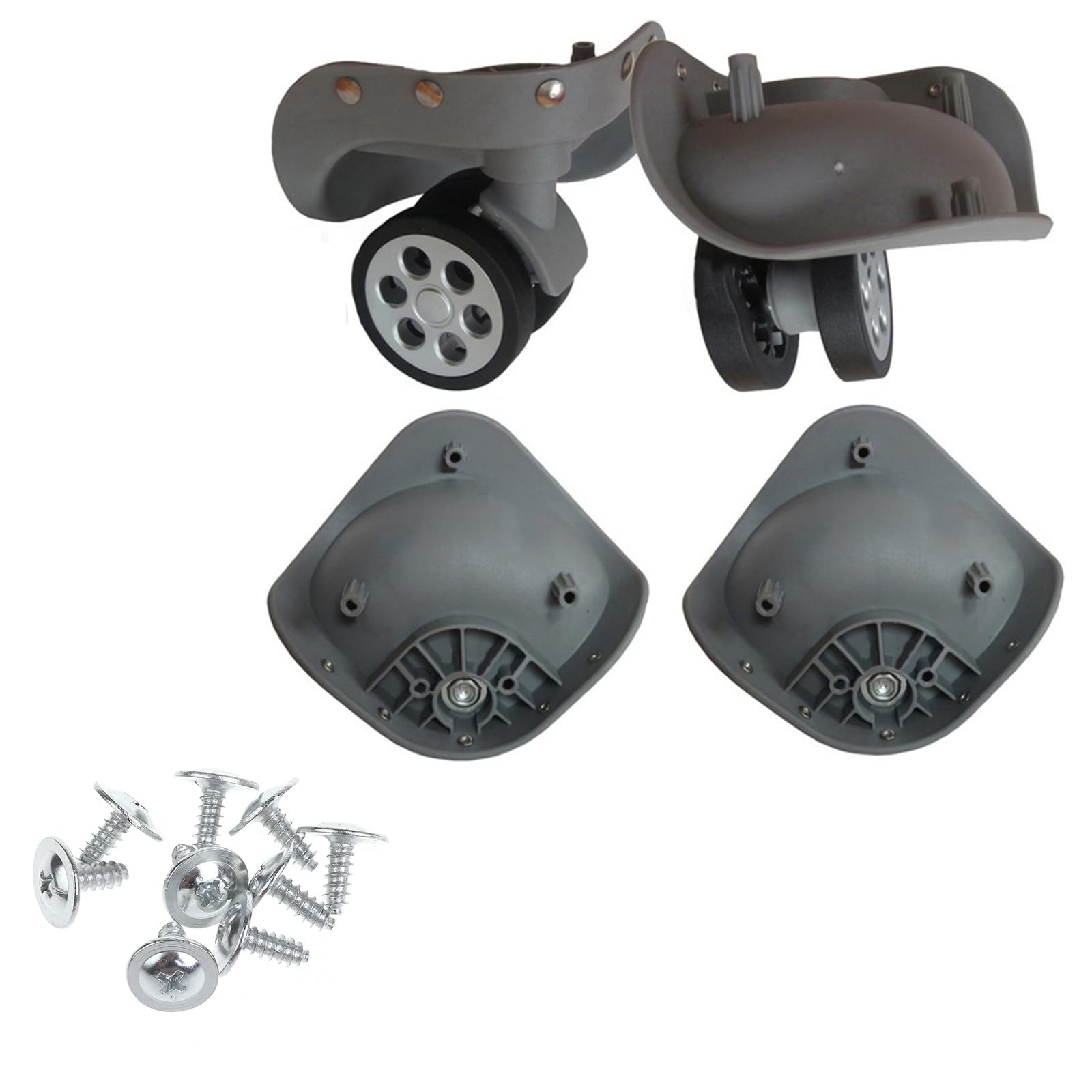 Bogeel Light Gray Large A79 Luggage Wheels Suitcase Double Row Roller Repairing Spinner Casters Heavy Duty Wheel 1 Pair With Screws