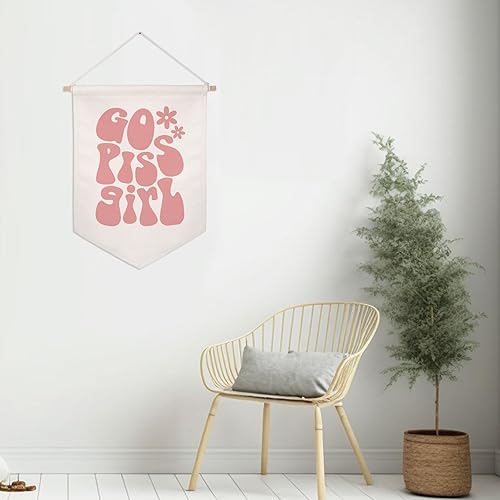 Miniatura 4 de Cartel para colgar en la pared con texto en inglés Go Piss Girl para colgar en la pared, diseño divertido y lindo para regalo, decoración de