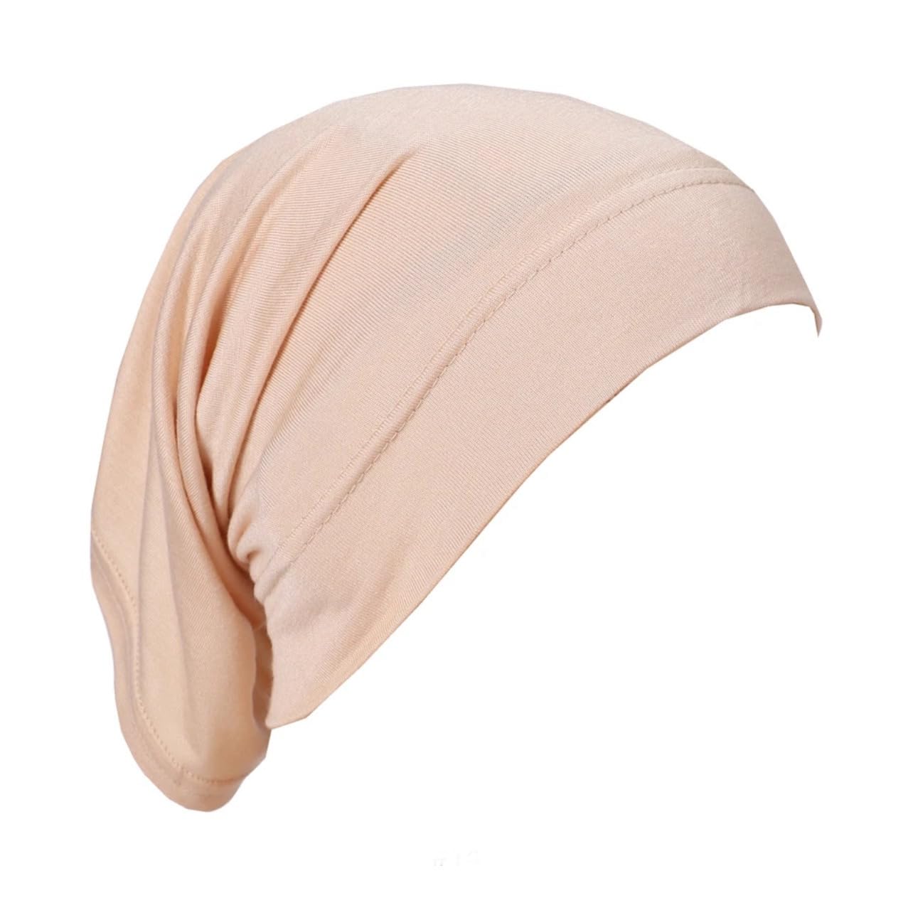 Areesha Women's Nude Tube Bonnet Under Hijab Cap Stretchable Underscarf Inner Under Scarves Muslim Islamic Turban Head Wraps (Nude)