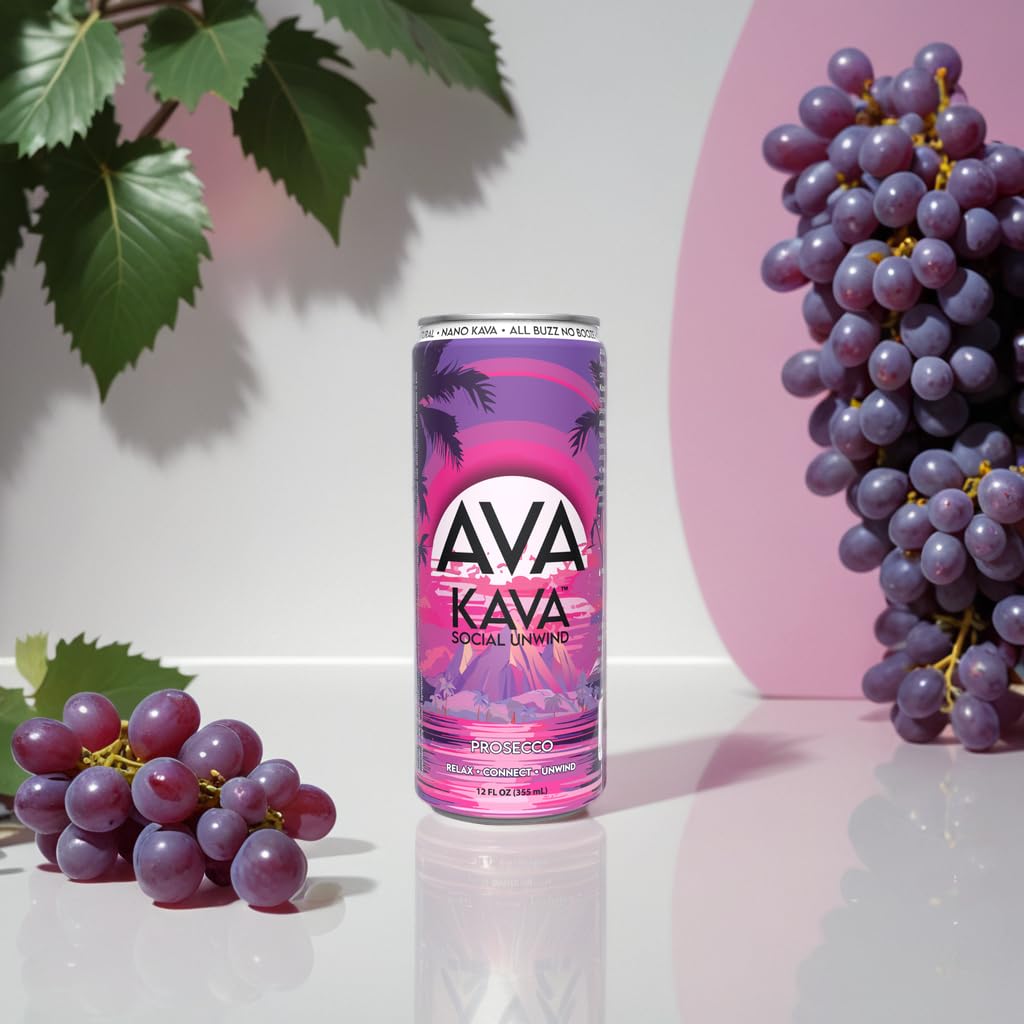 AVA Kava | Alcohol-Free Relaxation Drink | Variety Pack | Fast Acting Nano Kava • Zero Sugar Alcohols • Vegan • Plant Based • No Preservatives • Natural Flavors • Non GMO • Gluten Free | 12oz Cans (6-Pack)