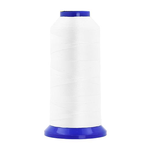 Mandala Crafts White Heavy Duty Thread - #69 T70 210D/3 1500 Yds Polyester Thread for Sewing Machine Outdoor Marine Jeans Leather Thread Drapery Upholstery Thread