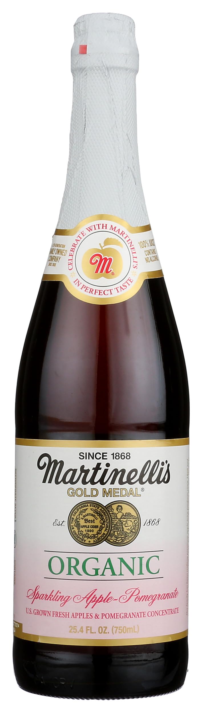 Martinelli's Organic Sparkling Apple Pomegranate, 25.4 Oz