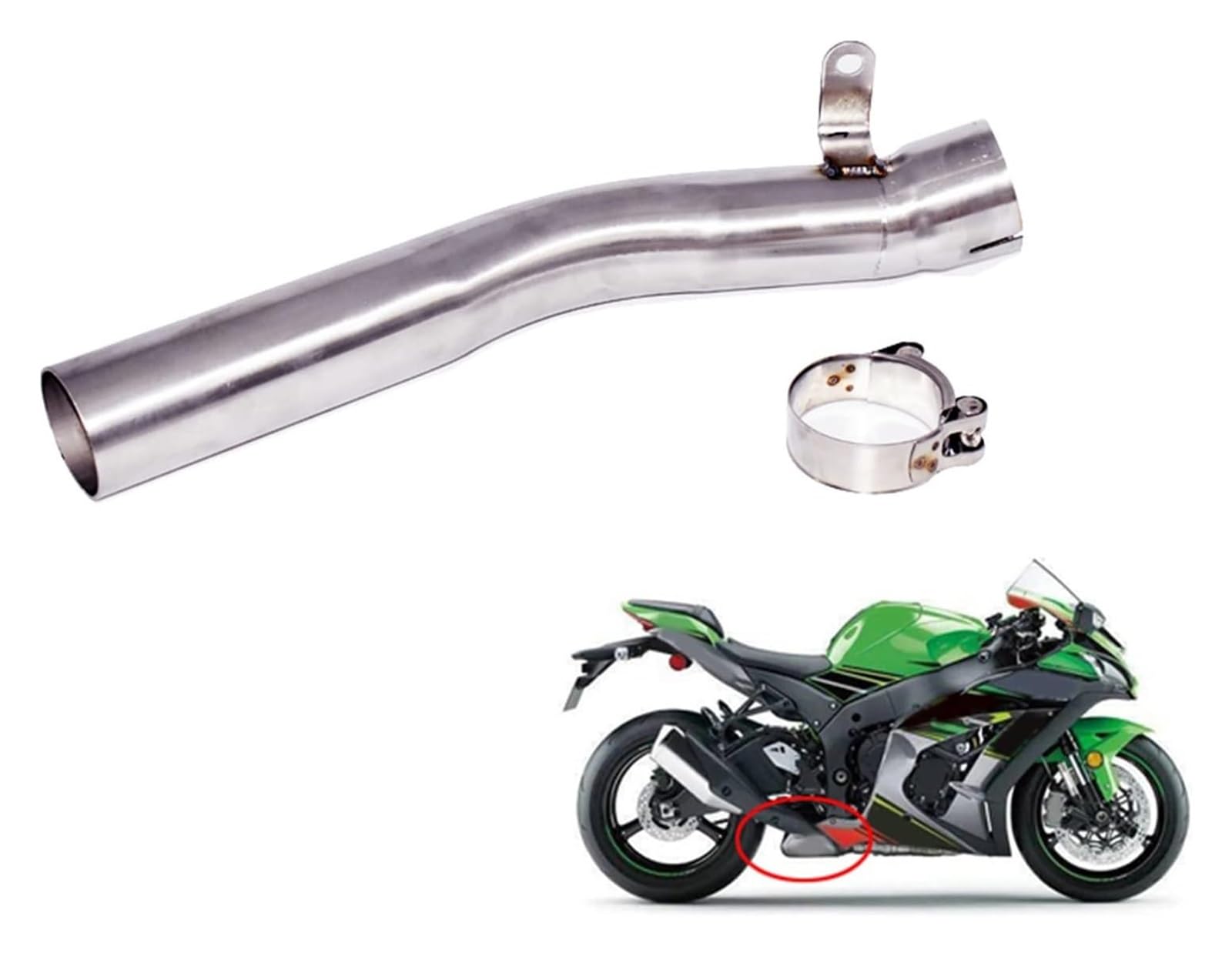 Amazon.co.jp: エキゾーストマフラーパイプ 用 カワサキ ZX10R ZX-10R 