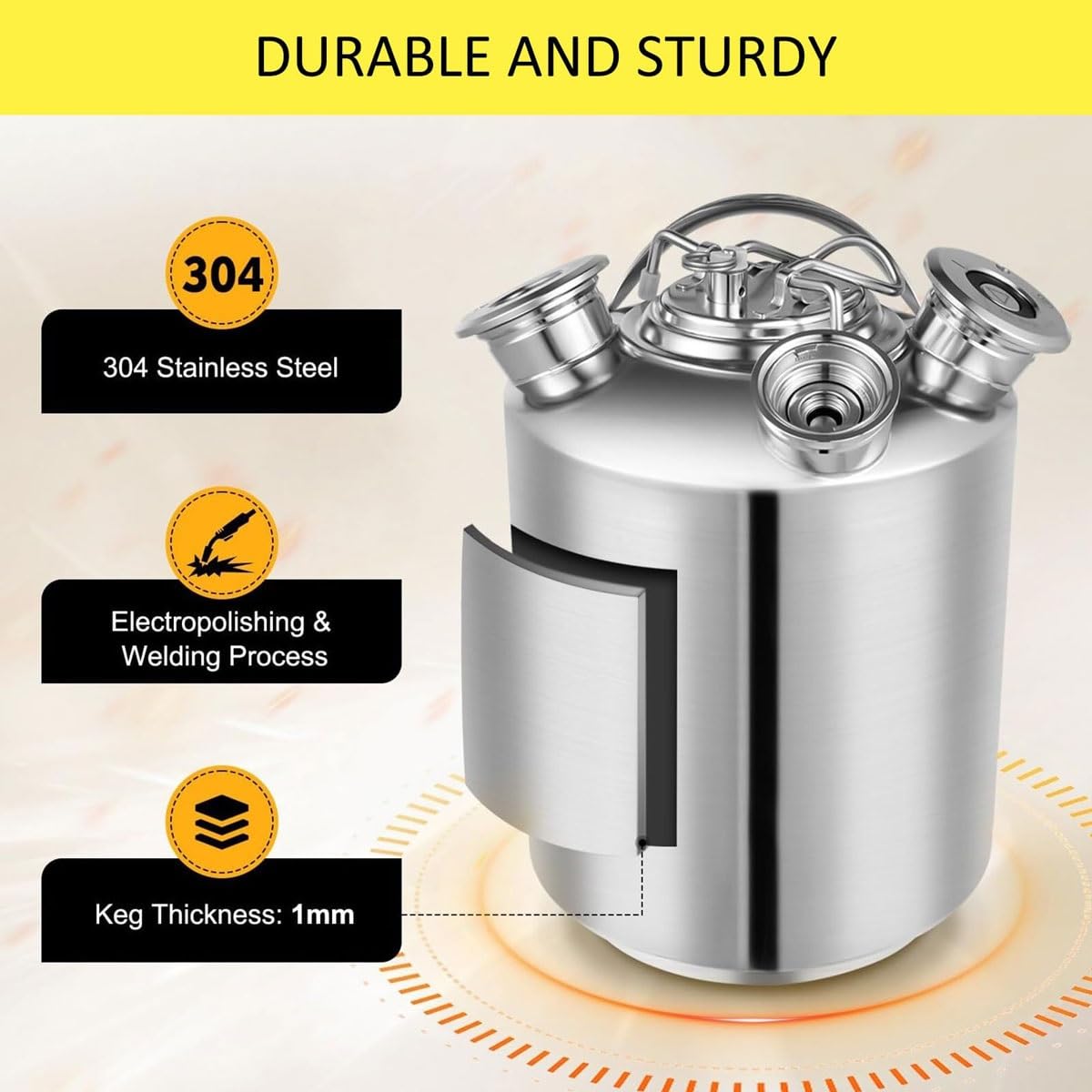 Limpiador de líneas de cerveza, contenedor multifuncional de acero inoxidable para limpieza del dispensador del hogar