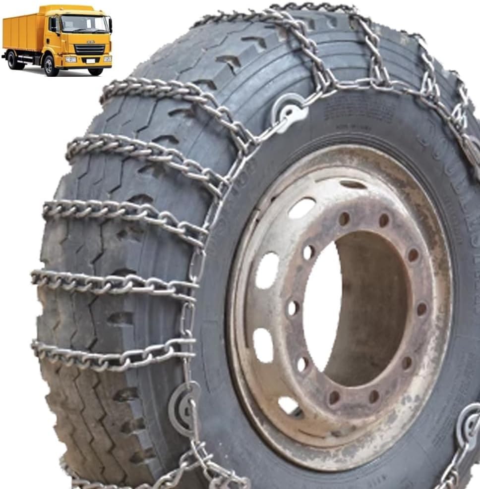 Snow Chains 2pcs Anti Slip Tire Chain Snow Tire Chains for Cars Pickups SUVs Trucks Van Trucks ATV Semi Trucks Light Truck Heavy Goods Vehicles 315/80R22.5 9mm 12R22.5