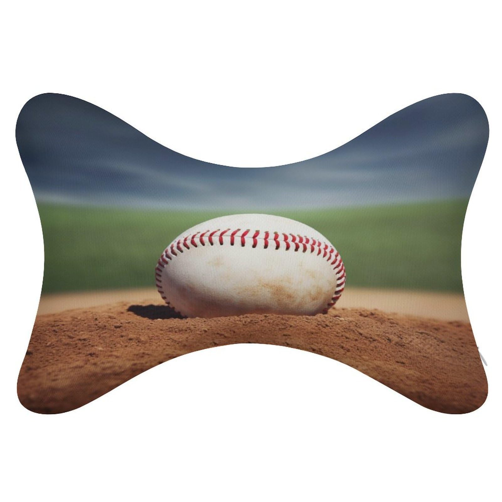 FekiLoot Baseball Car Headrest Set of 2,Softness Memory Foam Car Neck Pillow with Breathable Removable Cover Car Neck Support Pillow Ergonomic for Driving, Office