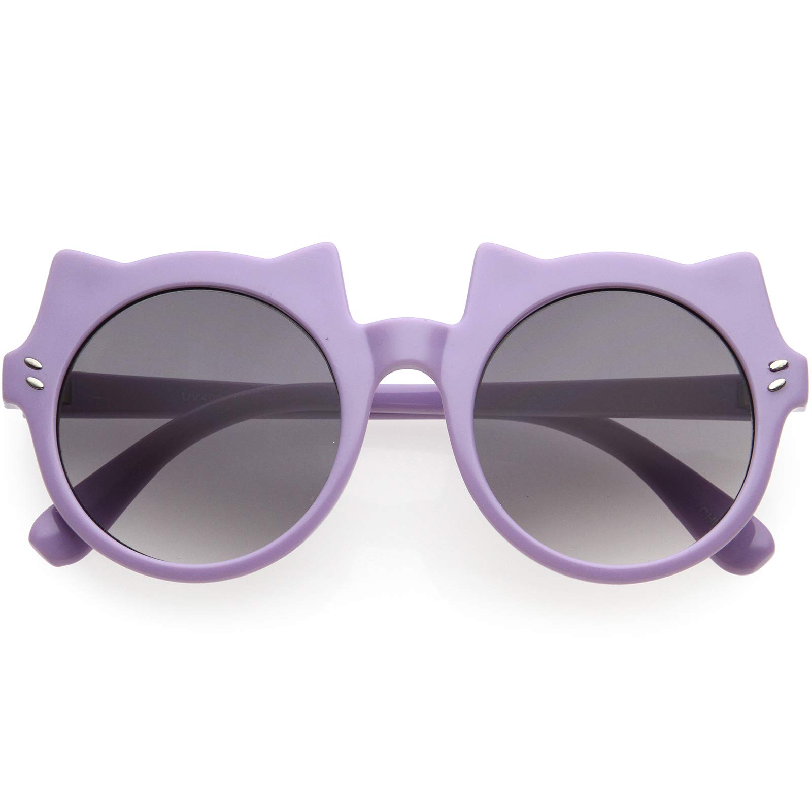 zeroUV Kids Fab Kitty Oversize Round Sunglasses (Purple/Lavender)