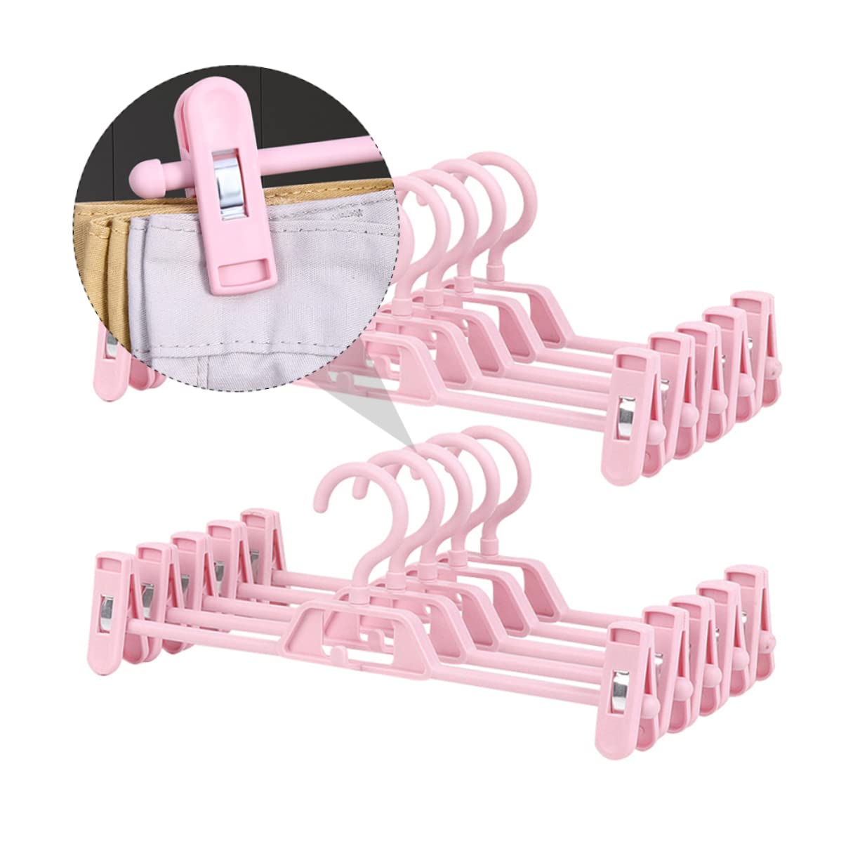 MAGICLULU 10Pcs Non Slip Pants Hanger Clips for Space Saving Wardrobe Organization Plastic Clothes Storage for Home Use