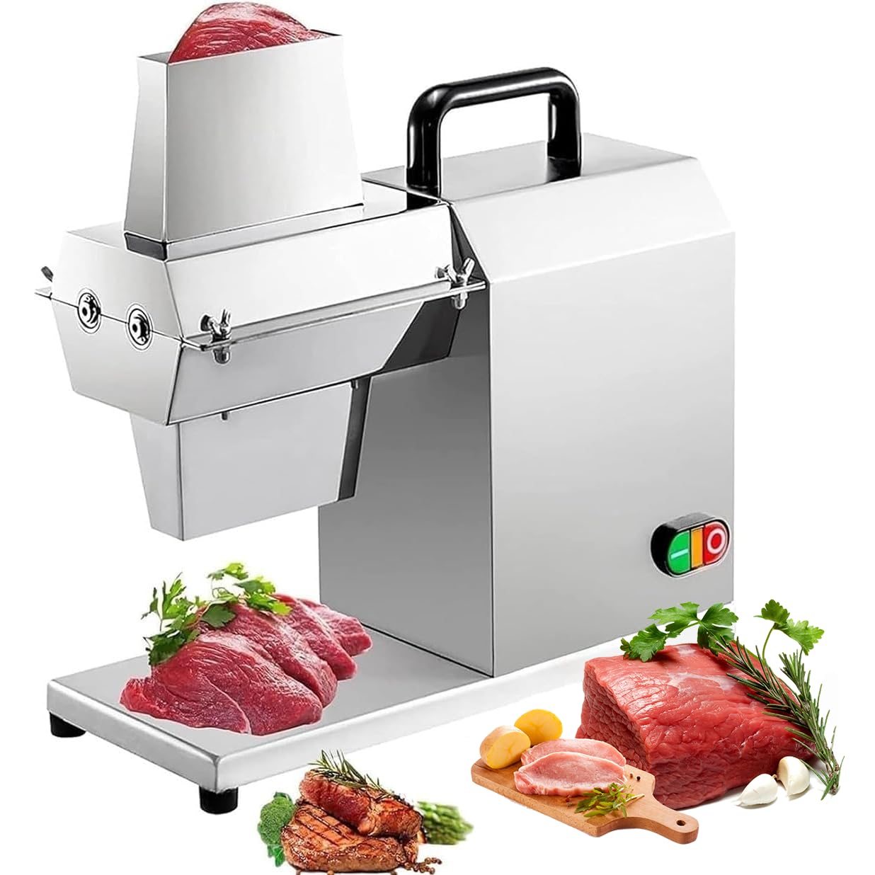 Elektrischer Fleischklopfer, 450 W, robustes Edelstahl-Küchenwerkzeug mit Umkehrfunktion für Rind, Schwein, Huhn, Fisch, 120 kg/h Kapazität