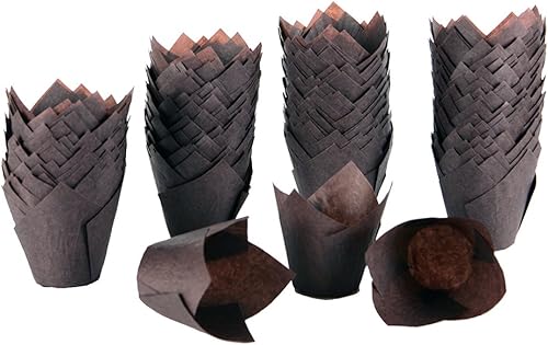 Novacart Tulip Cupcake Muffin - Tazas para hornear, tamaño estándar, 200 unidades