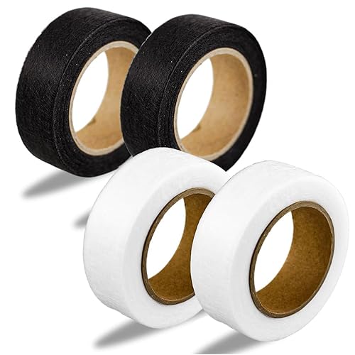 4 rollos de cinta de dobladillo para planchar, cinta adhesiva de 1 pulgada para dobladillo, cinta de fusión de tela para cortinas, ropa y proyectos