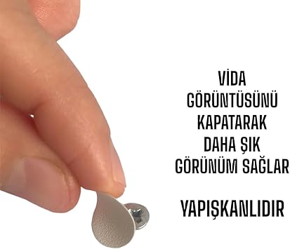 100 ADET Beyaz Vida Kapatıcı Yapışkanlı Vida Tapası Tıpası Kapağı Vida Gizleyici