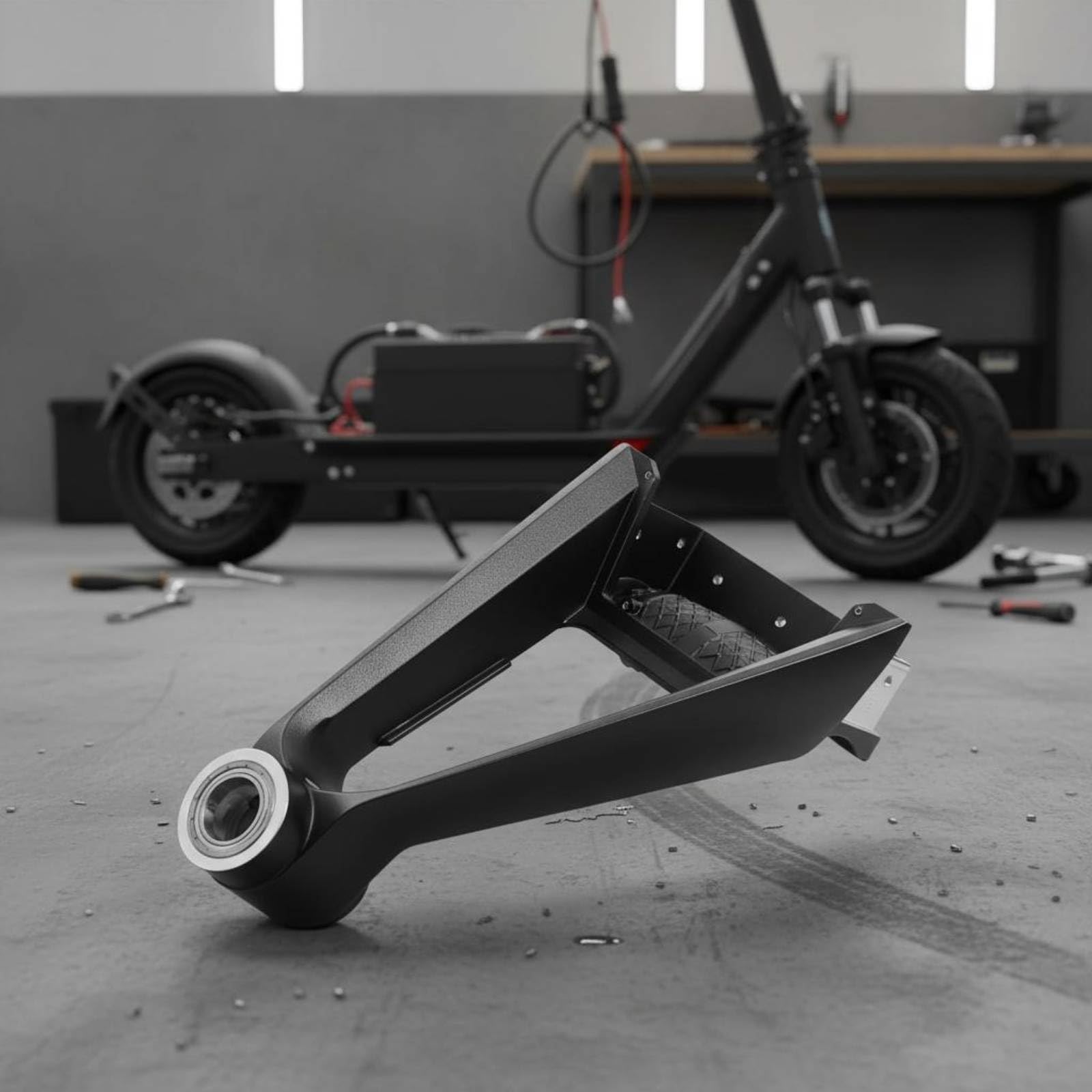 perfeclan Scooter Eje Delantero Horquilla Delantera Repuesto Eje con Rodamientos Aleación de Aluminio Acero Resistente Manejo Seguro Adecuado para Patinetes Eléctricos Trayectos Reparación