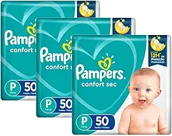 Kit Fralda Pampers Confort Sec P com 150 Unidades
