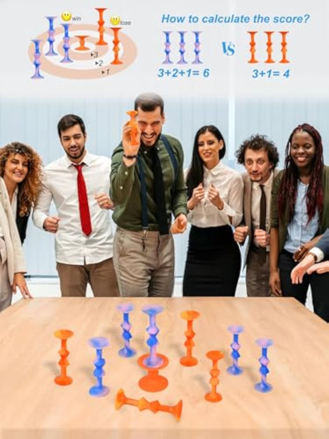 PARTYGEARS Juego de dardos de silicona con ventosa, mezcla de colores, taza suave, juego de pictionary para fiestas familiares