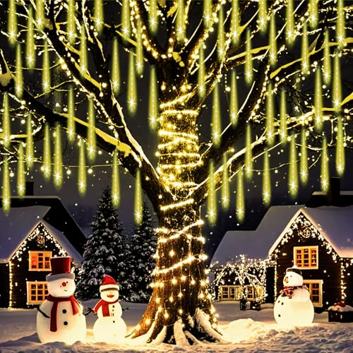 Weepong Christmas Lights Outdoor Falling Rain Meteor Shower Lights 12-inch 8 Tube 192 LED $6.49 AC - image 6