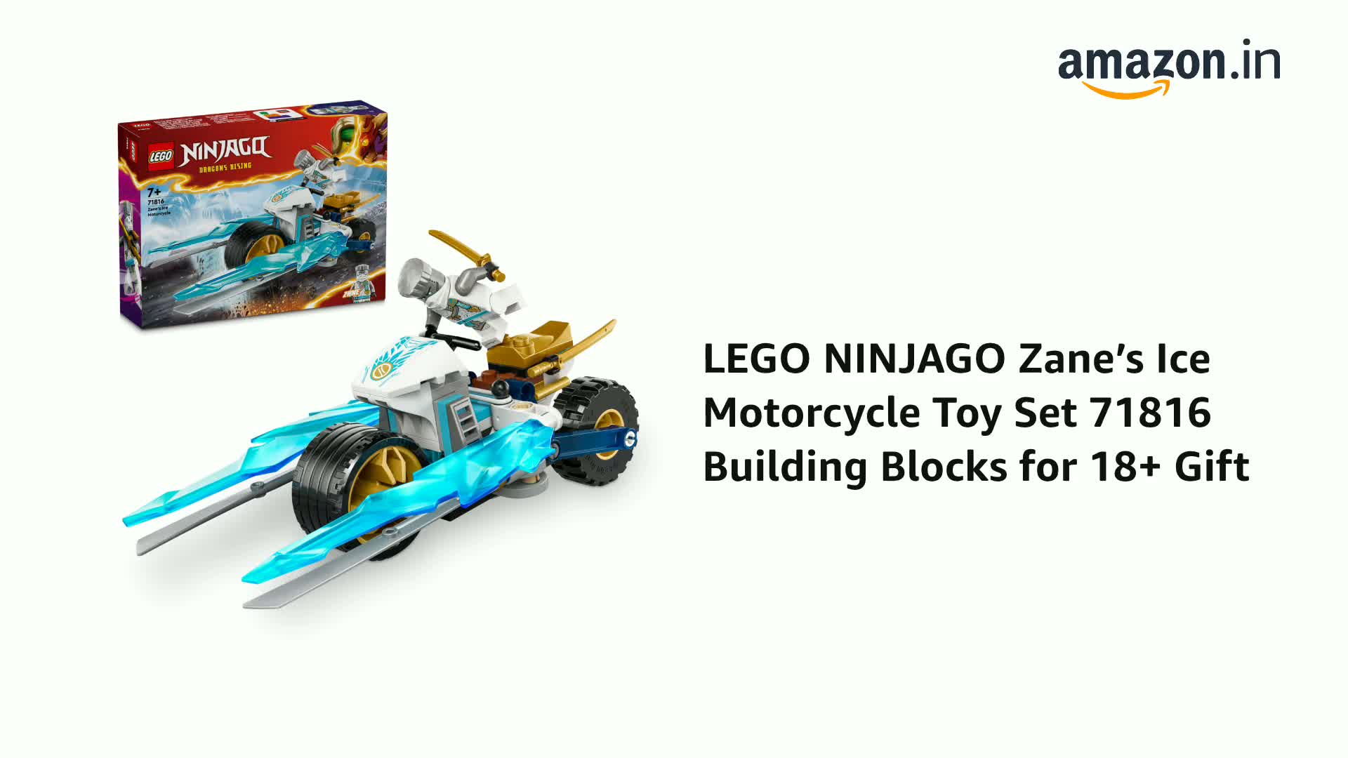 LEGO NINJAGO Zane's Ice Motorcycle Toy Set 71816 Building Blocks