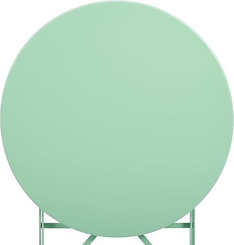 Miniatura 12 de Crosley Furniture Karlee - Juego de 3 piezas para interiores y exteriores, mesa y sillas plegables de metal retro, color menta