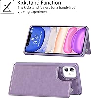 Vista 119 de Cavor for iPhone 11 Wallet Case with Card Slots Holder,Premium PU Leather Kickstand Feature Case [Wrist Strap] Double Magnetic Clasp Shockproof Flip