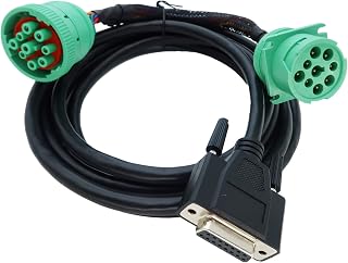 DB15 to Green Type 2 J1939 Male and Female Splitter Y Cable for Truck Freightliner ELD Device