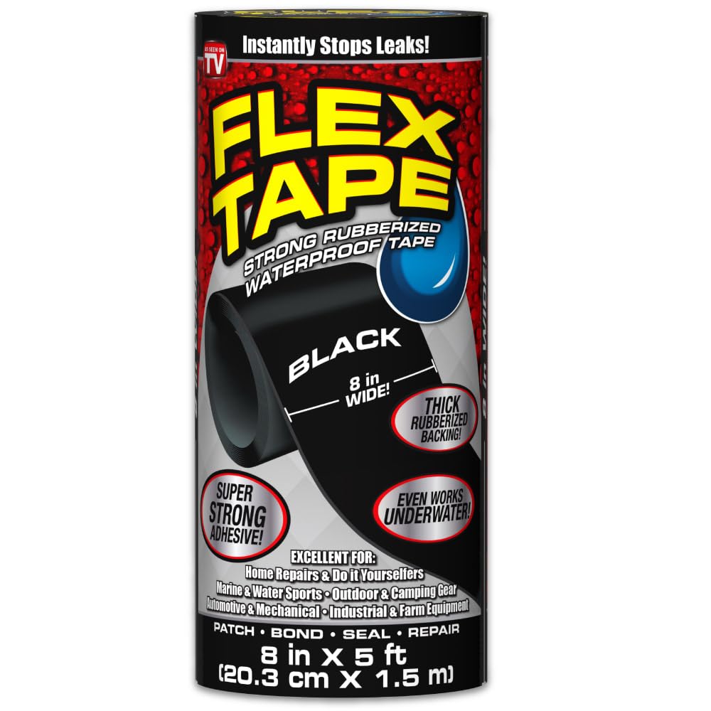 Black Strong Rubberized Waterproof Seal Tfsblkr0805, Fba_Tfsblkr0805, 20.3 cm X 12.7 cm