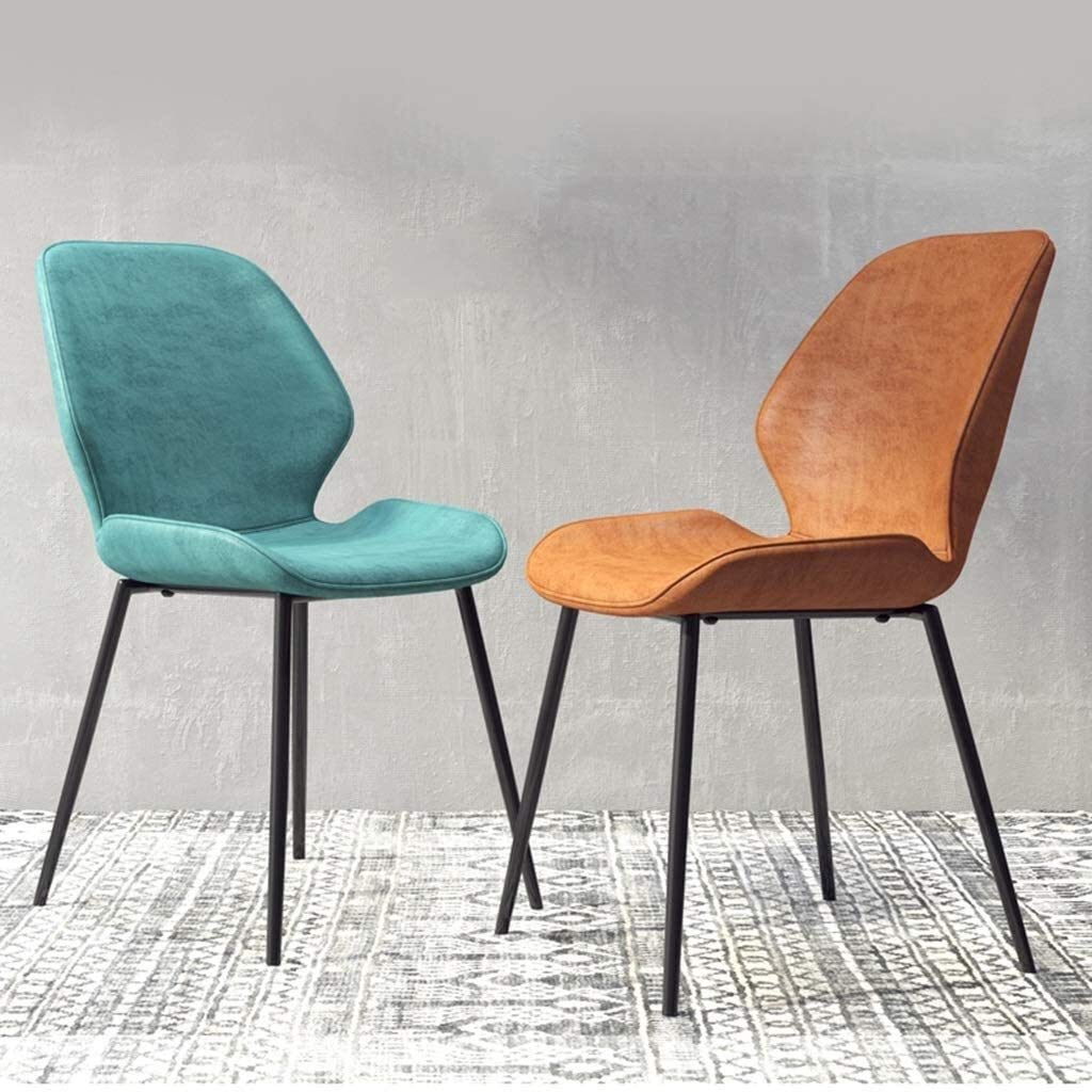 Set di 6 sedie da pranzo scandinave con schienale in poliuretano e gambe in metallo, per soggiorno, cucina, ufficio, salotto, caffetteria, eleganti e confortevoli