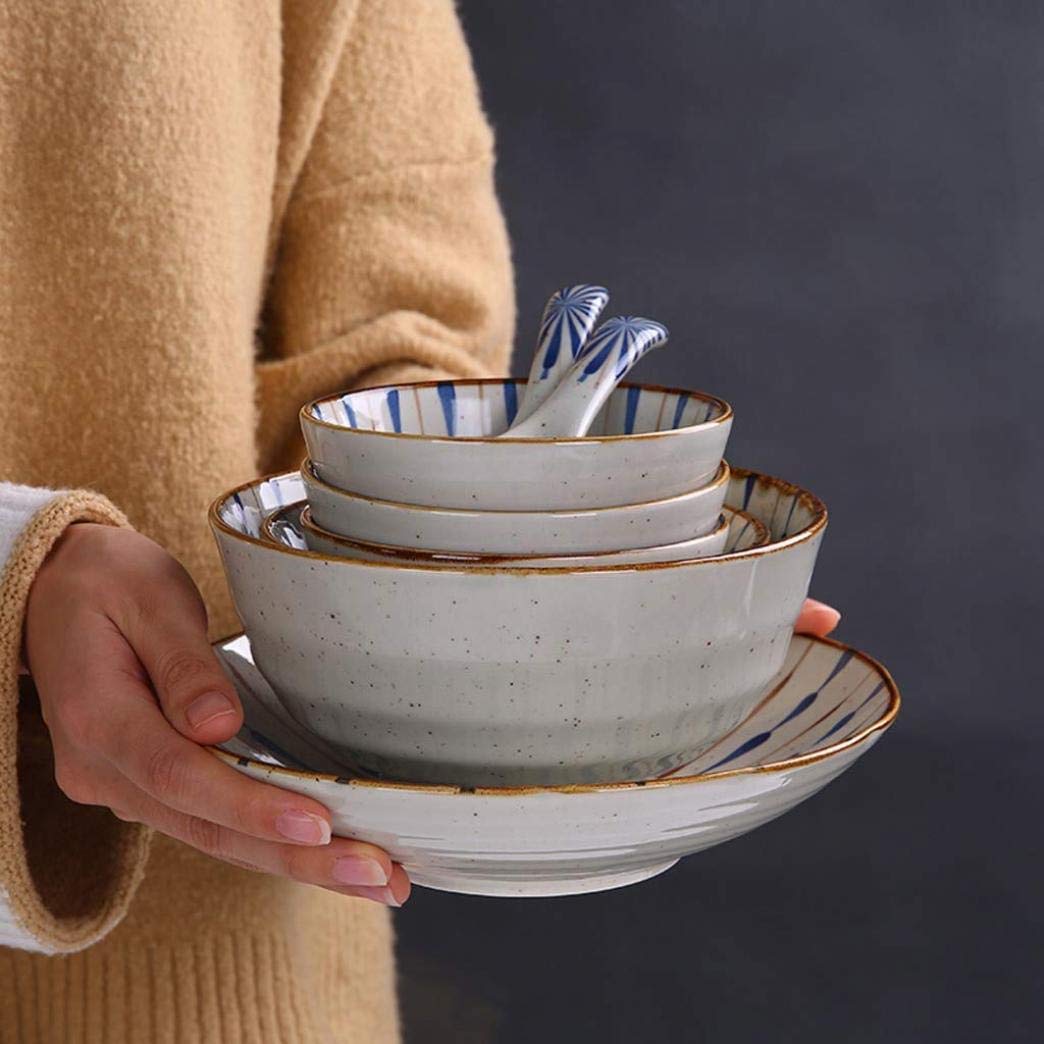Ceramika zastawa stołowa, 35 sztuk ceramika zestaw obiadowy wzór w stylu vintage talerze porcelanowe miski połączenie na bankiet prezent na parapetówkę