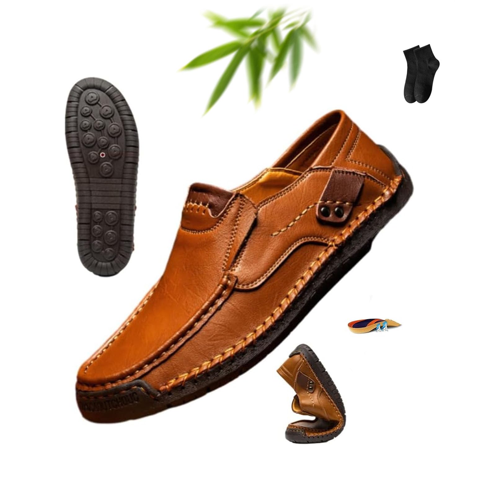 Handgefertigte Herren-Slipper aus echtem Leder, zum Autofahren, lässige Schlupfschuhe, Mokassins, Schuhe