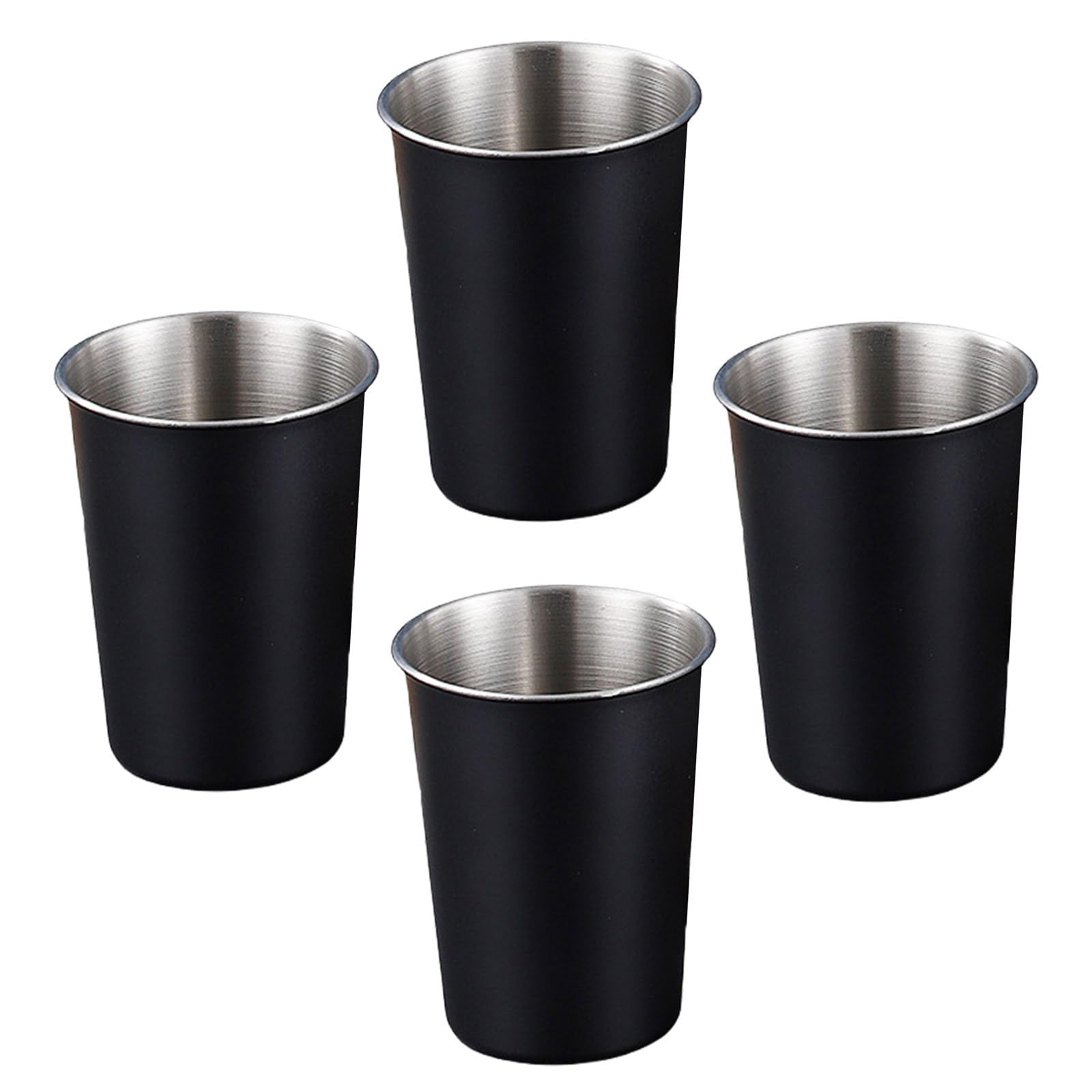 Elnwnnkc 4pcs Practical Stainless Steel Kids Cups Kids Metal Cups Sturdy and Portable Stainless Steel Drinking Glasses Stackable Tumblers Set