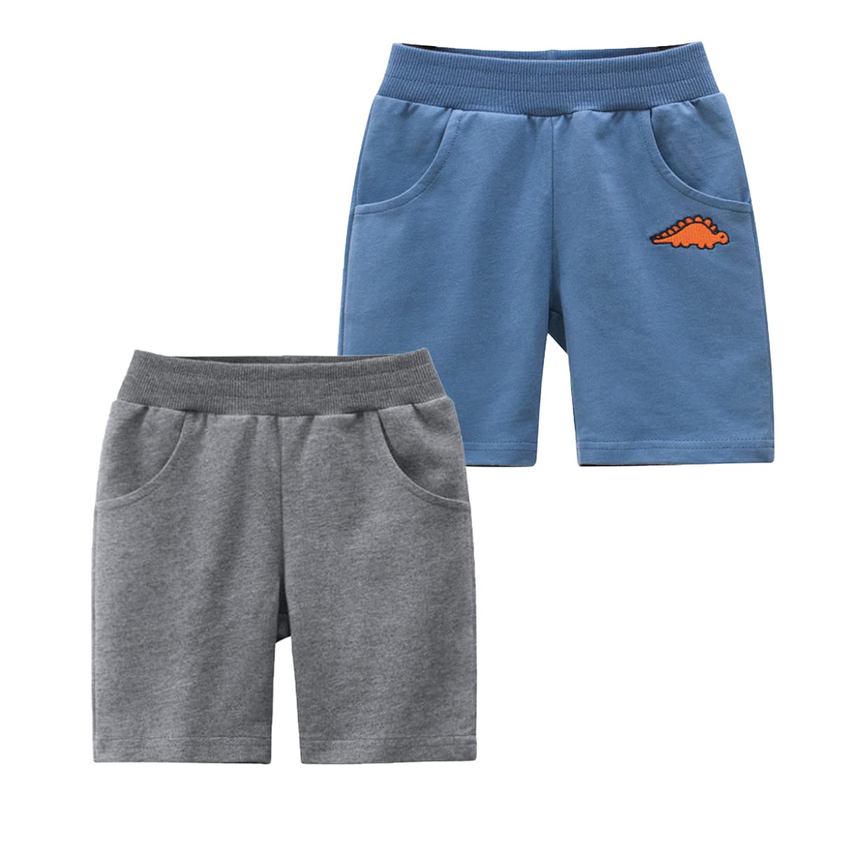 Snyemio Pack de 2 Short Niños Algodón Verano Bermudas Bébé Pantalones Cortos Casual Pull-on de 1 a 7 años