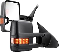 Vista 9 de Espejos de remolque para Toyota Tundra 2007-2021, espejo de remolque para Toyota Sequoia 2008-2017 con vidrio eléctrico con flecha calentada, luz
