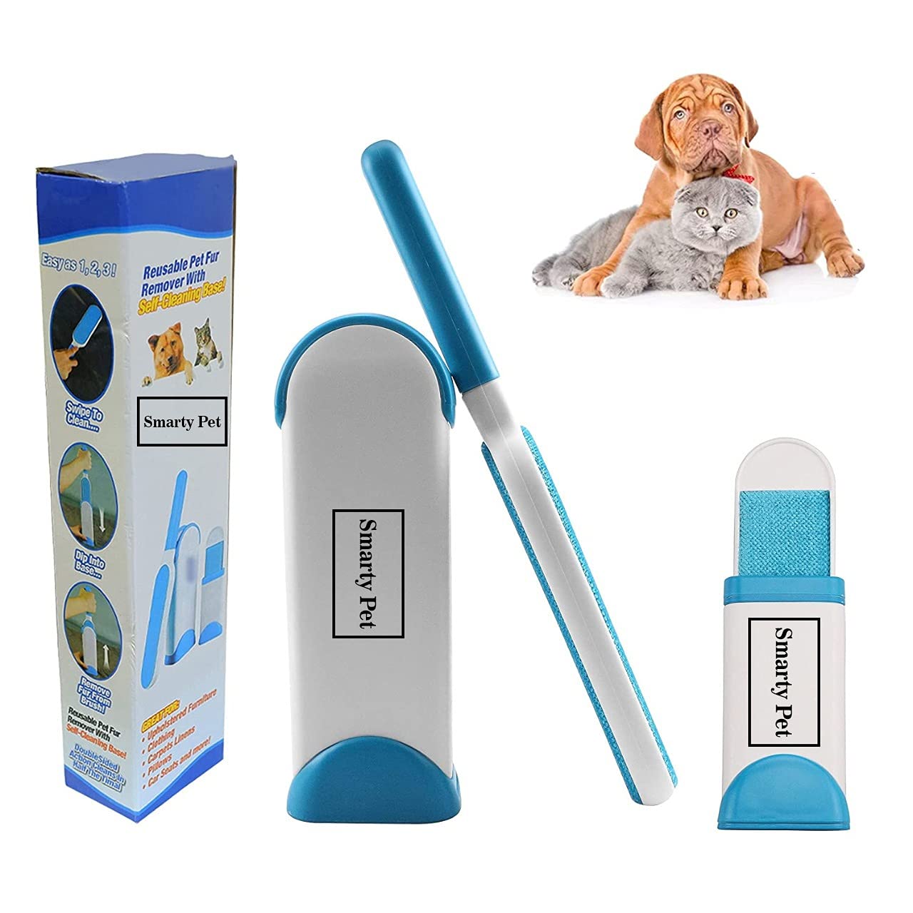 SmartyPet Fur and Lint Remover Brush for Dog and Cat Hair Remover Brush | Sofa Cleaning Brushes Color-Blue (B0779GFCMR) Amazon Price History, Amazon Price Tracker