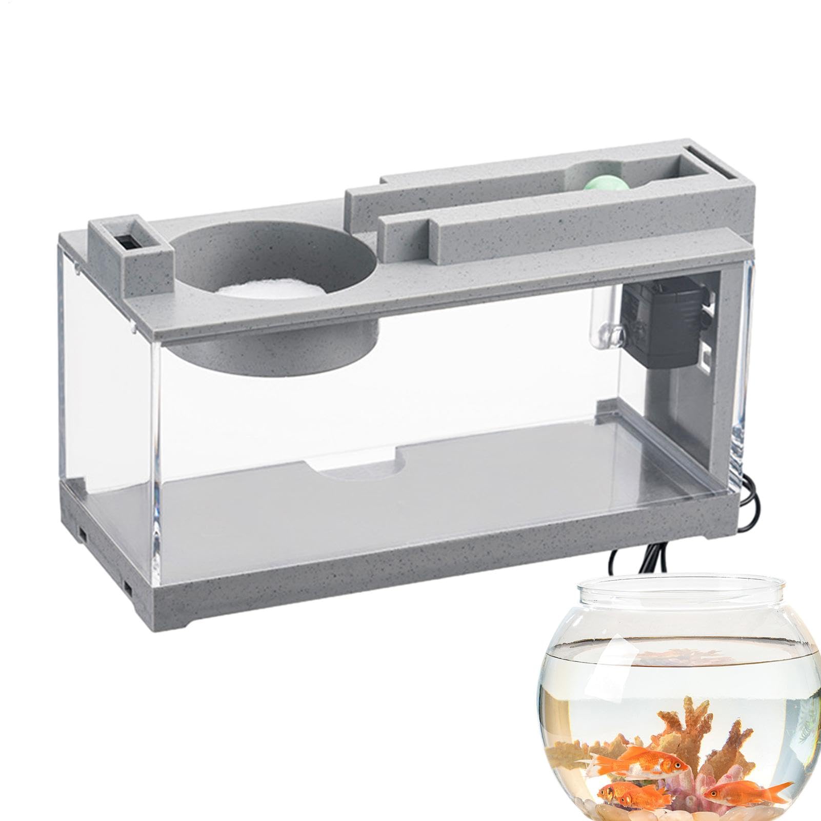 Acuario de Mesa Miini con Bomba de Aire, Acuario silencioso y Moderno para | bettas, Tortugas, camarones, Musgo, Coral, Ideal para pequeñas Criaturas acuáticas, también Puede Utilizarse como