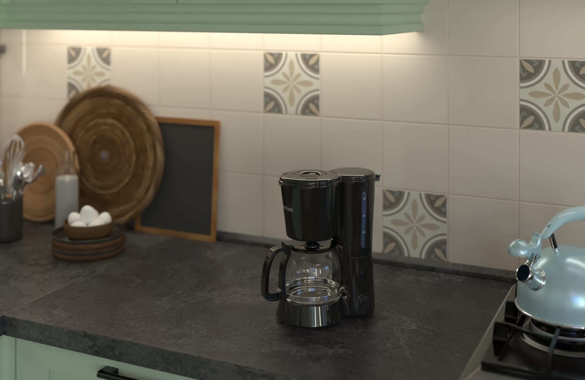 G3 Ferrari G10063 Grancafè Macchina per Caffè Americano e Orzo, 650 W, Capacità 1 Lt, 6 tazze, Autospegnimento, Sistema anti-sgocciolamento, Nero