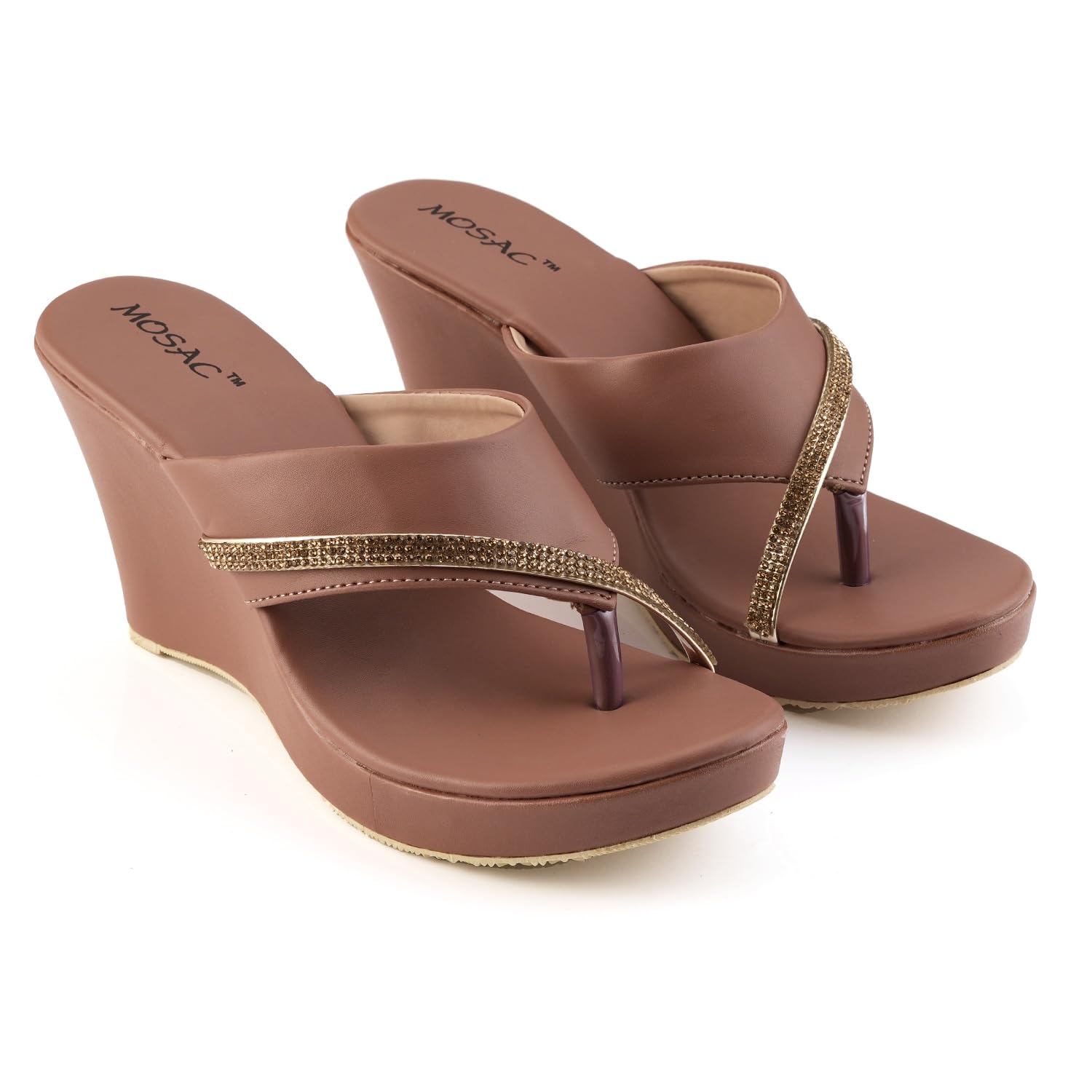 MOSAC Womens Party-Wear Designer Wedding Slip-On Casual Wedge Fashion Wedding Sandal (B0D9HGKPHH) Amazon Price History, Amazon Price Tracker