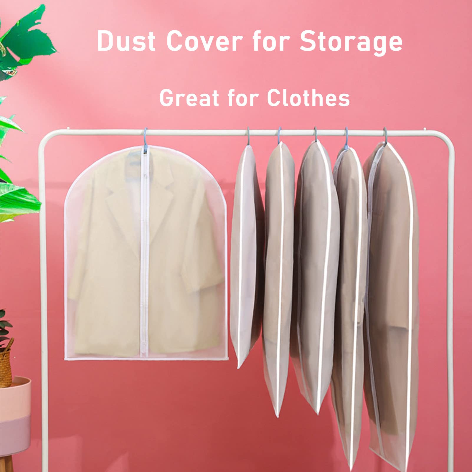 RayGenius Fundas Transpirables para Guardar Trajes, Abrigos, Chaquetas Y Vestidos (5 Piezas),60X140cm