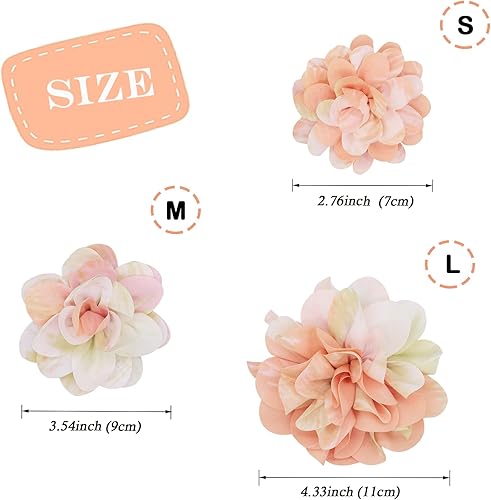 Miniatura 6 de 60 piezas de flores para collar de perro, corbatín de flores para mascotas, tres tamaños para perros pequeños, medianos y grandes, accesorios de