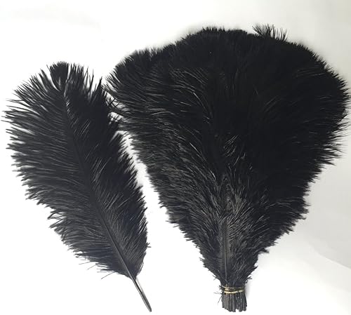 Miniatura 10 de Shekyeon 12-14 pulgadas 118-138in plumas de avestruz para centros de mesa de boda paquete de 10 blanco