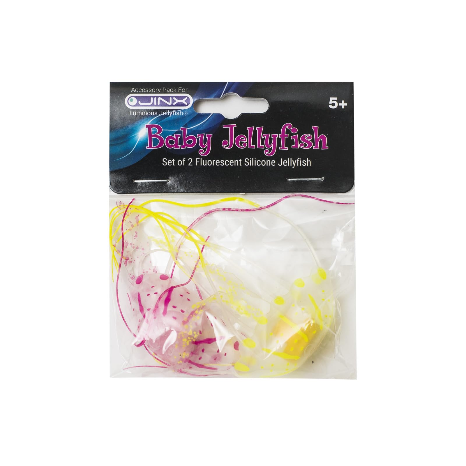 Jinx Luminous Jellyfish Translucent Baby Jellyfish Accessory Pack For Lamp - Set Of 2 Small Silicone Jellyfish – Ocean-Themed Mood Lamp & Night Light Enhancer