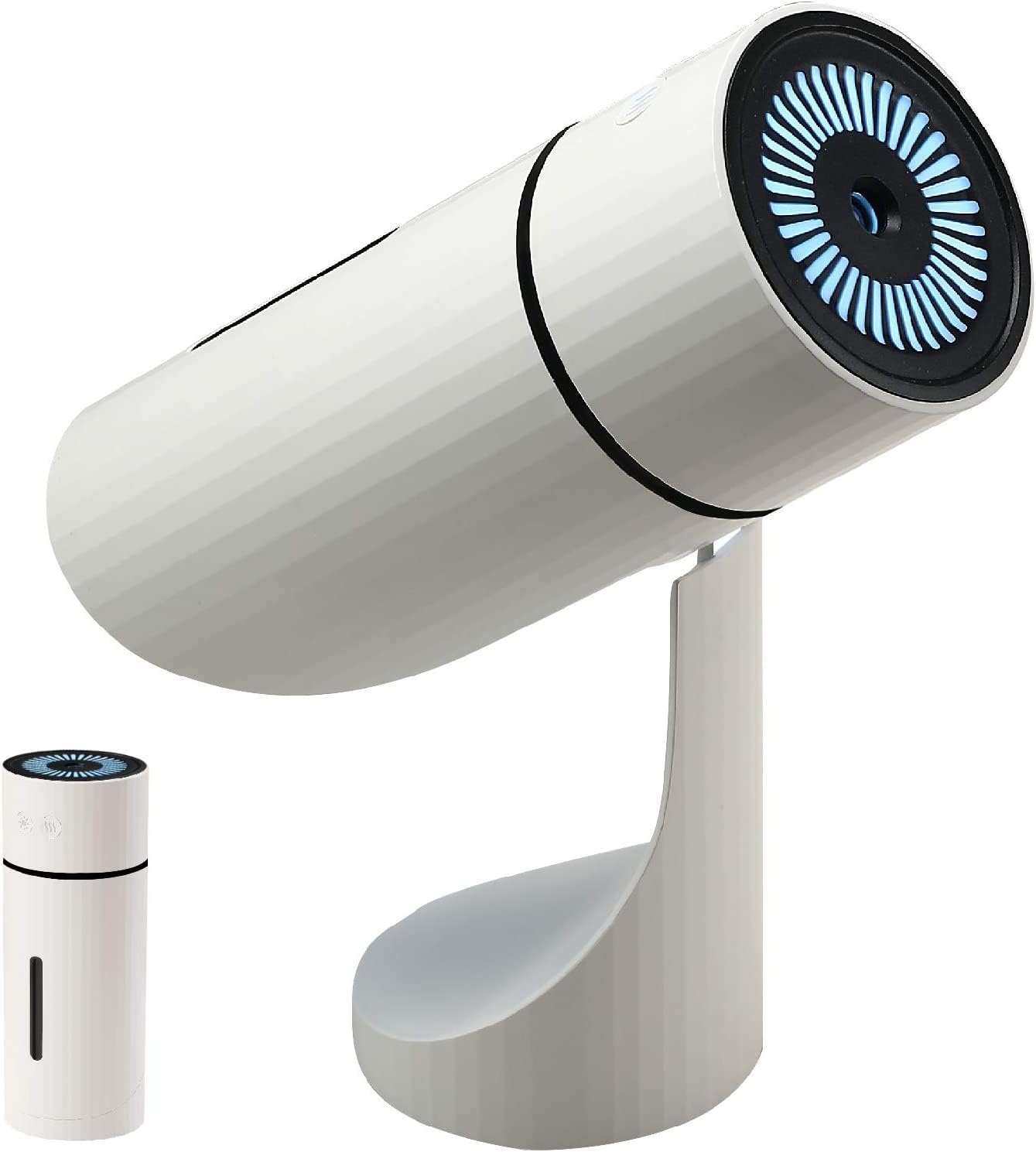 AMERTEER Humidifiers for Bedroom | Small Cool Mist Humidifiers with Adjustable Angle | Living Room Humidifier for Home, Office, Car